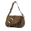 Dior Gaucho handbag in khaki and brown leather - 00pp thumbnail