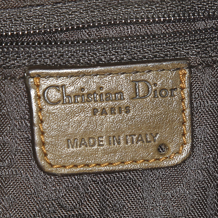 Dior Gaucho handbag in khaki and brown leather - Detail D3