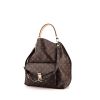 Shopping bag Louis Vuitton Metis in tela monogram marrone scuro e pelle naturale - 00pp thumbnail