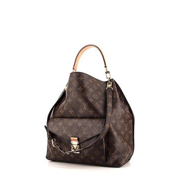 Bolso Cabás Louis Vuitton Metis en lona Monogram marrón oscuro y cuero natural
