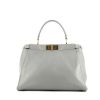 Fendi Peekaboo medium model handbag in grey leather - 360 thumbnail