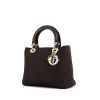 Dior Lady Dior medium model handbag in brown canvas and brown patent leather - 00pp thumbnail