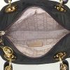Dior Lady Dior medium model handbag in brown canvas and brown patent leather - Detail D2 thumbnail