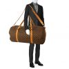 Bolsa de viaje Louis Vuitton en lona Monogram marrón y cuero natural - Detail D1 thumbnail