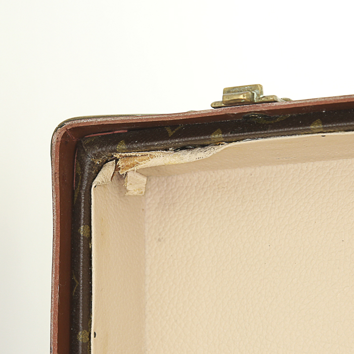 Louis Vuitton suitcase Bisten in brown monogram canvas and natural leather - Detail D4