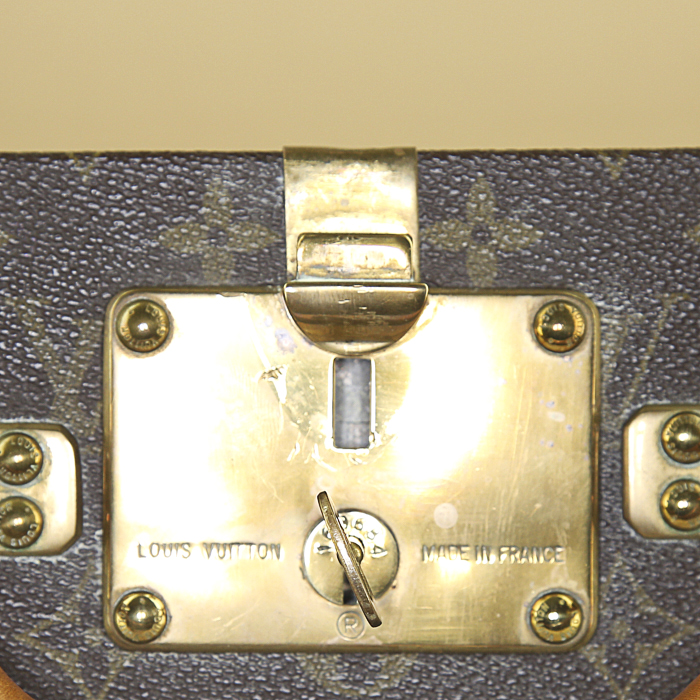 Louis Vuitton suitcase Bisten in brown monogram canvas and natural leather - Detail D5