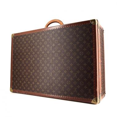 Valigia Louis Vuitton in tela monogram marrone e pelle naturale