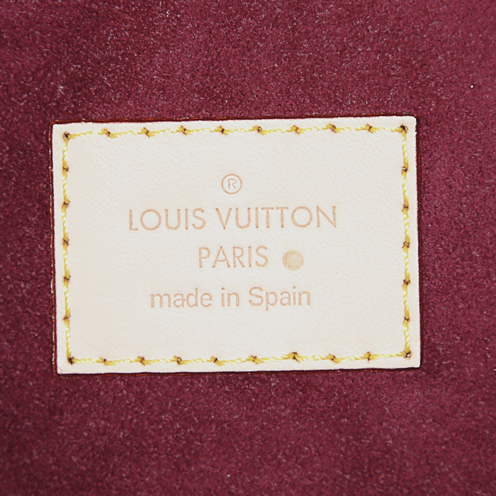 Louis Vuitton Pallas handbag in brown monogram canvas and purple leather - Detail D4
