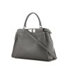 Fendi Peekaboo Selleria medium model handbag in grey grained leather - 00pp thumbnail