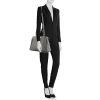 Fendi Peekaboo Selleria medium model handbag in grey grained leather - Detail D1 thumbnail