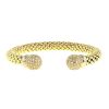 Bracelet jonc ouvert Vintage en or jaune,  or blanc et diamants - 00pp thumbnail