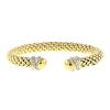 Open Vintage bangle in yellow gold,  white gold and diamonds - 00pp thumbnail