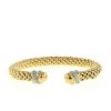 Open Vintage bangle in yellow gold,  white gold and diamonds - 360 thumbnail