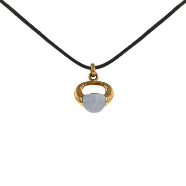 Pendentif Pomellato Luna en or jaune et calcédoine bleue