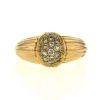 Vintage 1980's ring in yellow gold and diamonds - 360 thumbnail