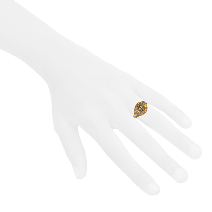 Anello De Beers Talisman in oro giallo, diamanti e diamante grezzo - Detail D1