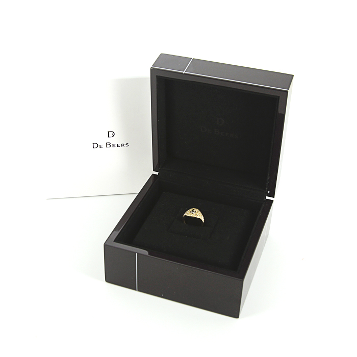 Anello De Beers Talisman in oro giallo, diamanti e diamante grezzo - Detail D2