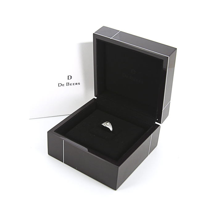 Sortija De Beers Talisman en oro blanco,  diamantes y diamante en bruto - Detail D2