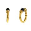 Lalaounis hoop earrings in yellow gold and onyx - 00pp thumbnail