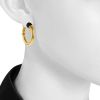 Lalaounis hoop earrings in yellow gold and onyx - Detail D1 thumbnail