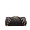 Chanel Timeless handbag in navy blue quilted leather - 360 Front thumbnail
