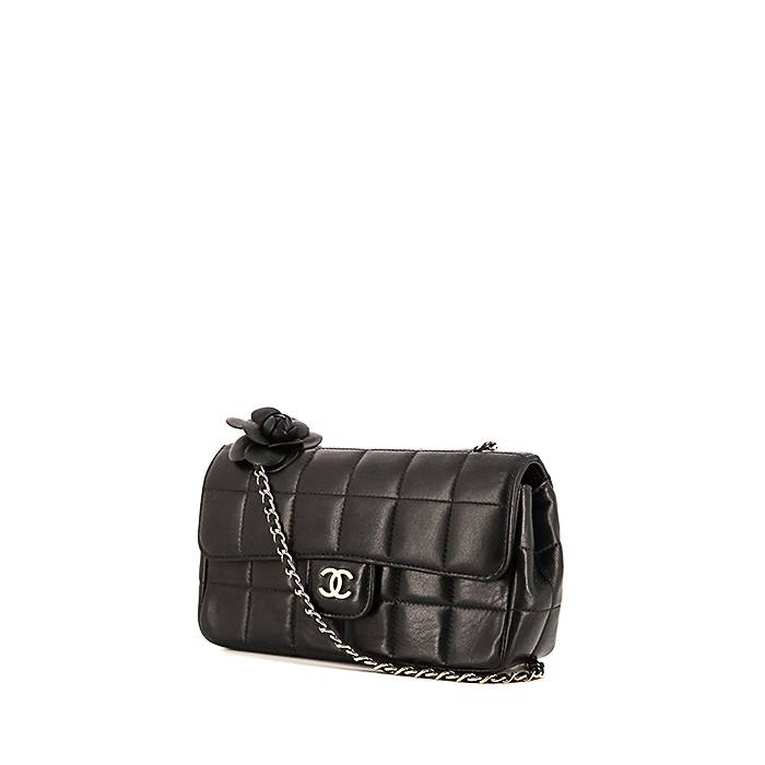 Chanel Quilted Choco Bar Camelia Crossbody Bag