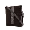 Gucci Gucci Vintage shoulder bag in brown suede and black leather - 00pp thumbnail