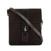 Gucci Gucci Vintage shoulder bag in brown suede and black leather - 360 thumbnail