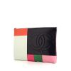 Chanel Editions Limitées pouch in black, green, orange and pink multicolor leather and cream color leather - 00pp thumbnail