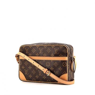 Borsa a tracolla Louis Vuitton Trocadéro in tela monogram marrone e pelle naturale