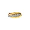 Cartier Trinity small model ring in yellow gold,  pink gold and white gold and in diamonds - 00pp thumbnail