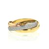 Cartier Trinity small model ring in yellow gold,  pink gold and white gold and in diamonds - 360 thumbnail