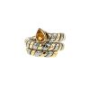 Articulated Bulgari Tubogas ring in yellow gold,  stainless steel and citrine - 00pp thumbnail