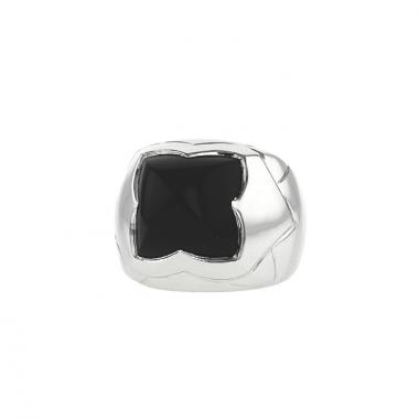Bulgari Pyramide ring in white gold and onyx