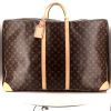 Bolsa de viaje Louis Vuitton Sirius en lona Monogram revestida marrón y cuero natural - 360 thumbnail