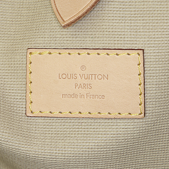 Borsa da viaggio Louis Vuitton Sirius in tela monogram cerata marrone e pelle naturale - Detail D3