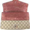 Gucci Dionysus handbag in beige monogram canvas and burgundy suede - Detail D3 thumbnail