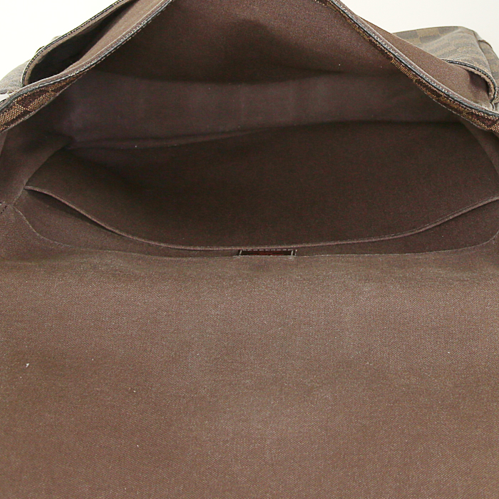 Louis Vuitton Abbesses shoulder bag in brown damier canvas and brown leather - Detail D2