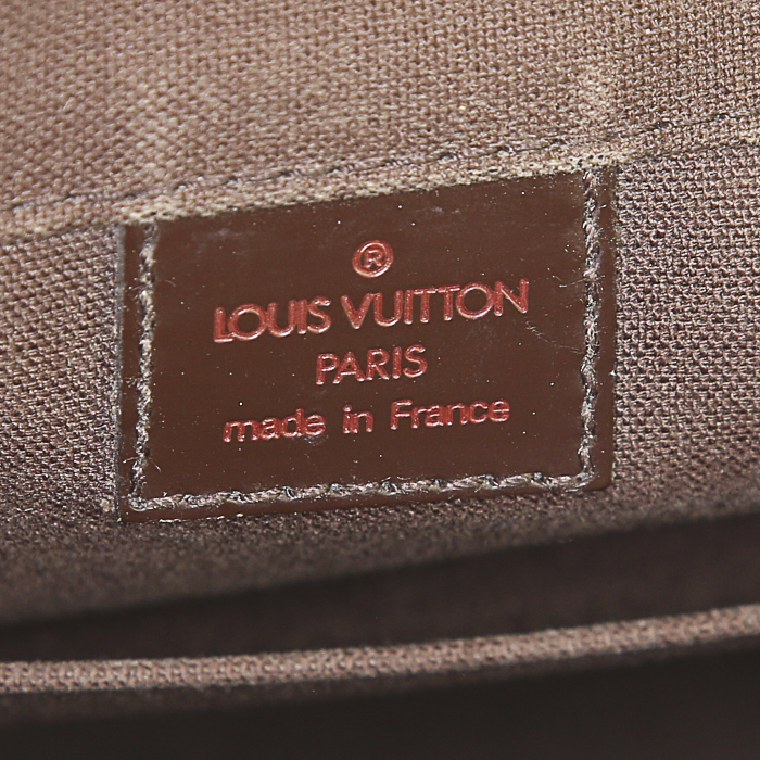 Borsa a tracolla Louis Vuitton Messenger in tela a scacchi marrone e pelle marrone - Detail D3