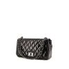 Chanel 2.55 handbag in black patent quilted leather - 00pp thumbnail