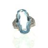 Vintage 1920's ring in platinium,  aquamarine and diamonds - 360 thumbnail