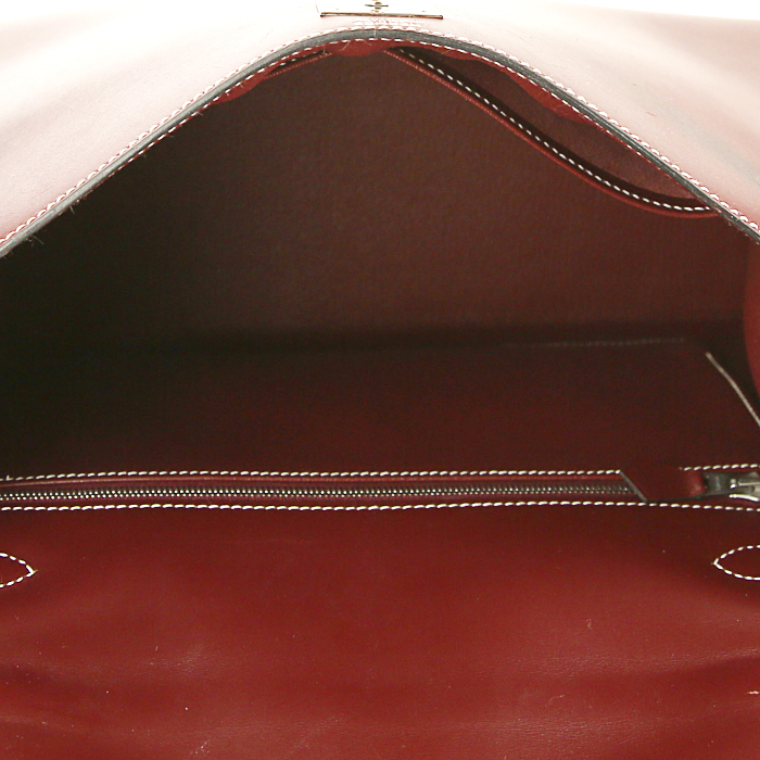 Borsa Hermes Kelly 32 cm in pelle Chamonix bordeaux - Detail D3