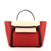 Celine Belt small model handbag in beige and black leather and red grained leather - 360 thumbnail
