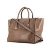 Prada Twin Zip handbag in taupe leather - 00pp thumbnail