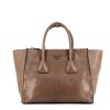 Prada Twin Zip handbag in taupe leather - 360 thumbnail