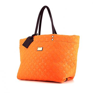 Sac cabas Louis Vuitton Neoprene Scuba en toile monogram orange et cuir noir
