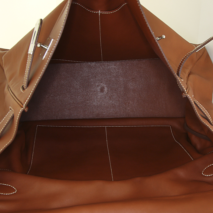 Hermès Relax Kelly travel bag in brown Swift leather - Detail D2