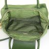Bolso de mano Prada en lona y cuero verde - Detail D3 thumbnail