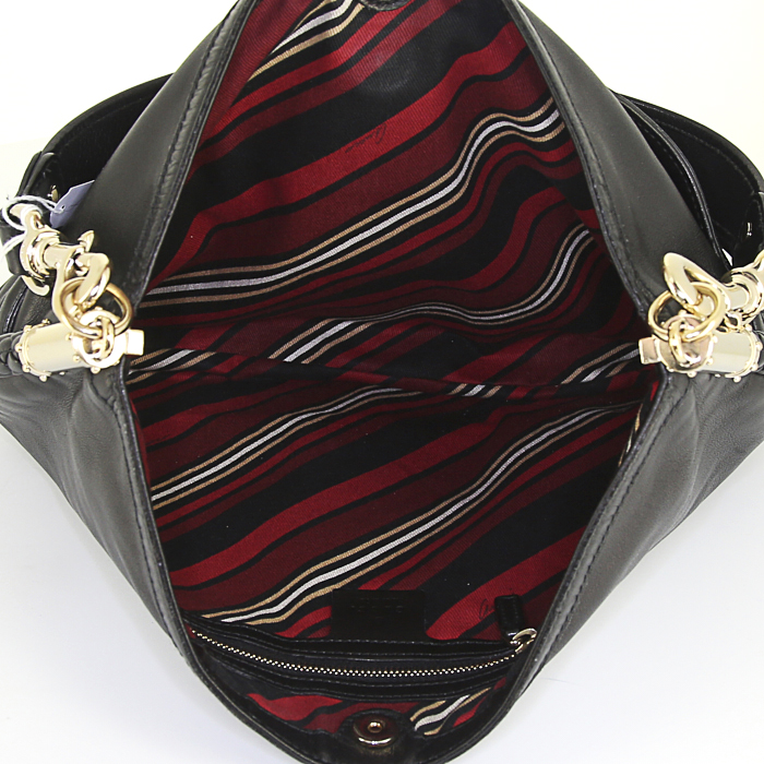 Borsa Gucci Britt in pelle nera - Detail D2