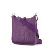 Sac bandoulière Hermès Mini Evelyne en cuir togo violet - 00pp thumbnail